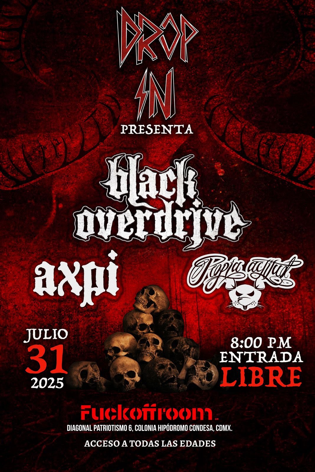 DROP IN sacudirá CDMX con una descarga brutal de metal este 31 de julio