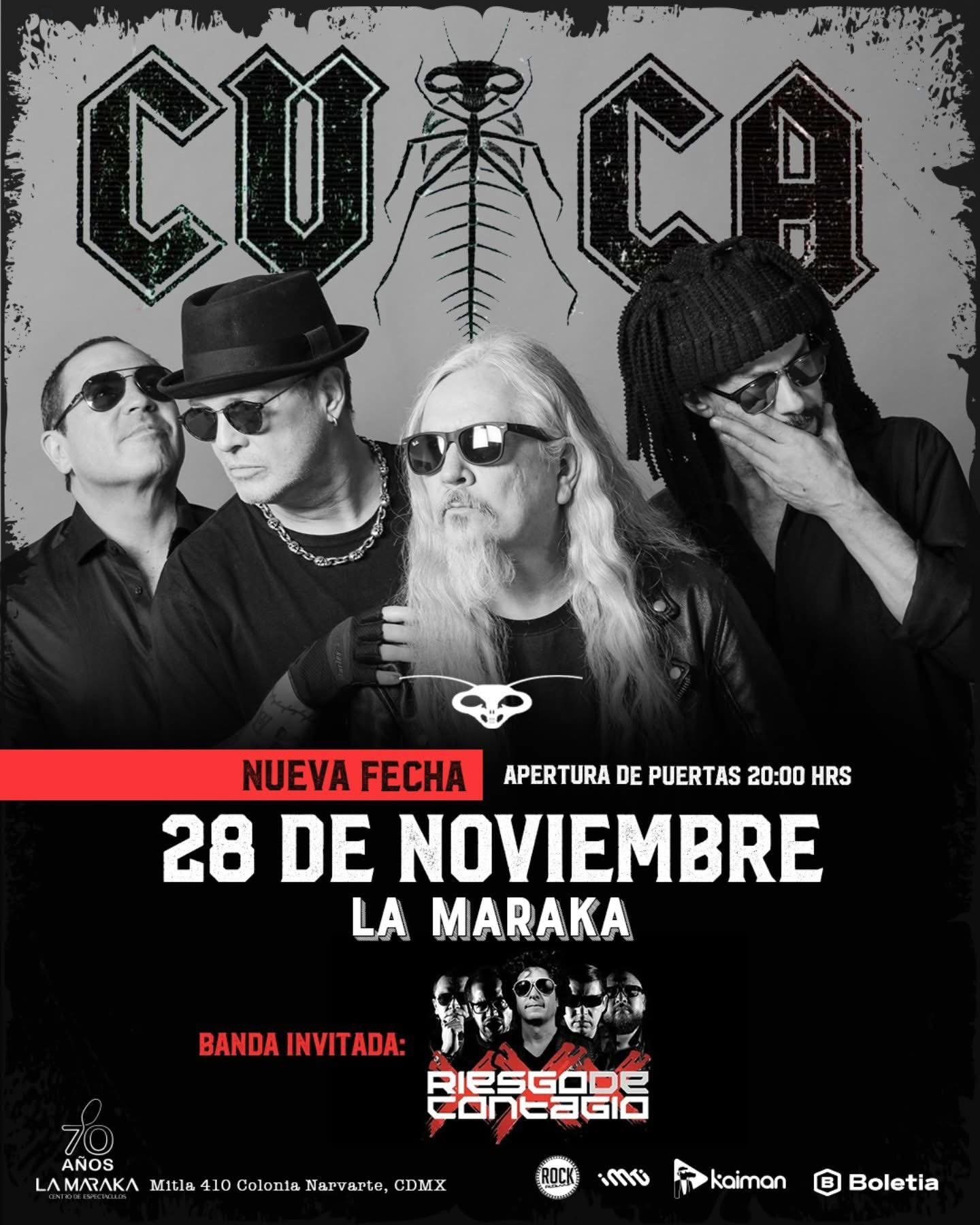Cuca y Riesgo de Contagio regresan a La Maraka con un explosivo concierto